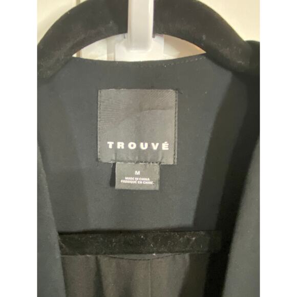 Trouve Nordstrom Pleated Back Open Jacket Blazer Black Medium - Picture 4 of 8